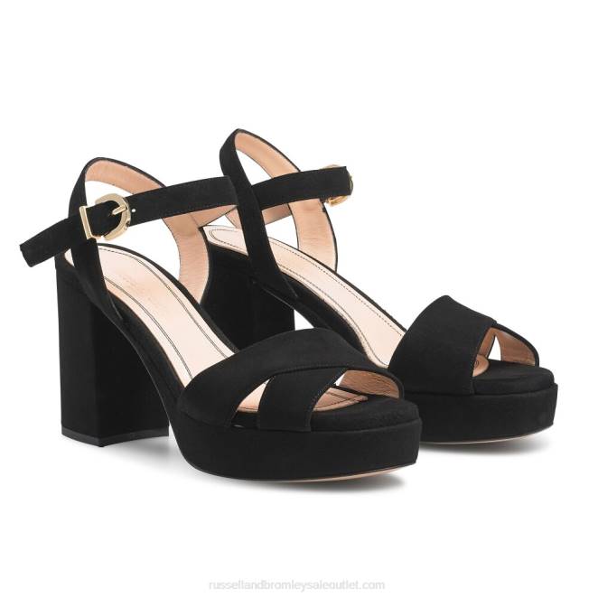 VXTJ98 negro Russell And Bromley mujer sandalia con plataforma topform