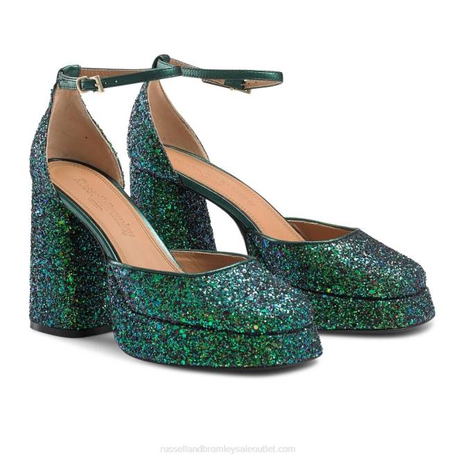 VXTJ99 verde Russell And Bromley mujer plataforma extrema impecable