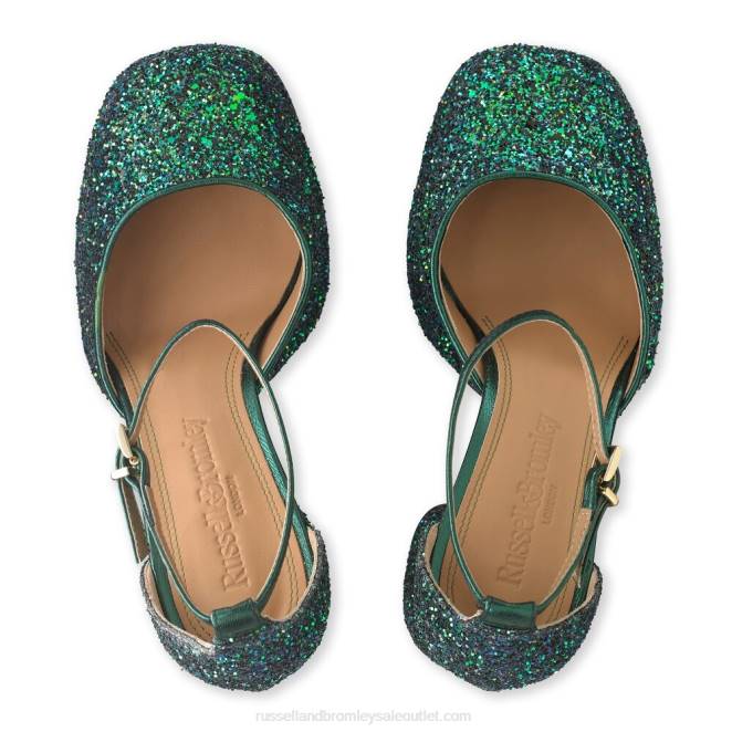 VXTJ99 verde Russell And Bromley mujer plataforma extrema impecable