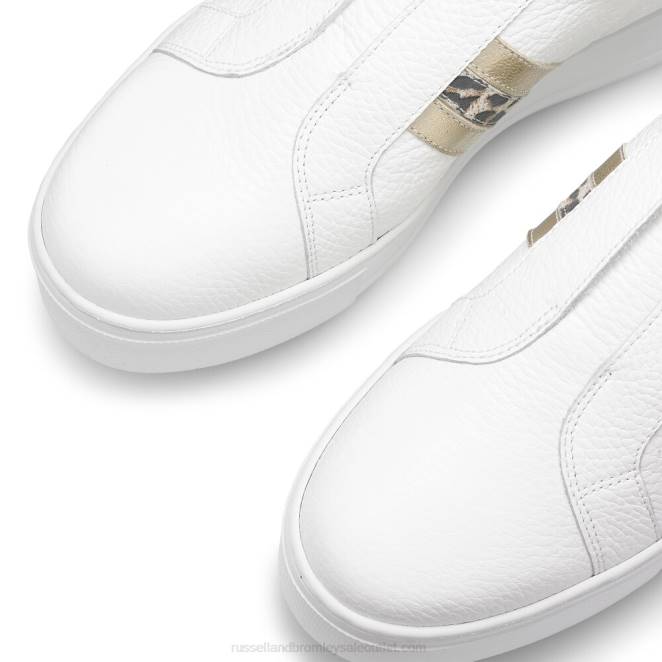 VXTJ11 blanco Russell And Bromley mujer tenis con plataforma plana y rayas