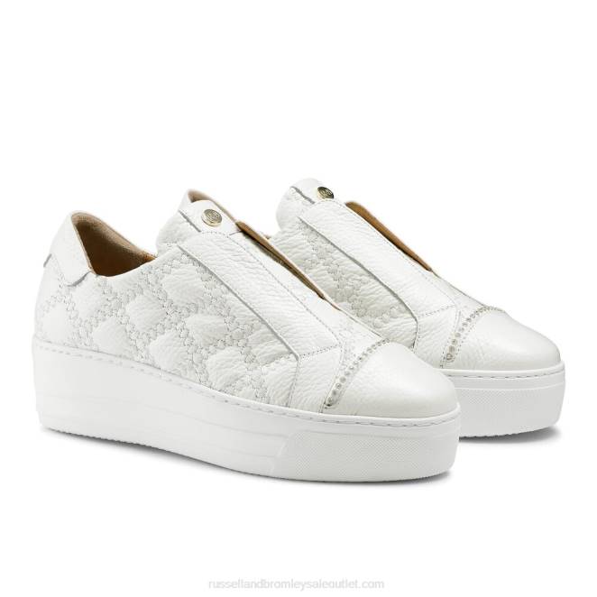 VXTJ14 blanco Russell And Bromley mujer zapatilla Seawalk sin cordones