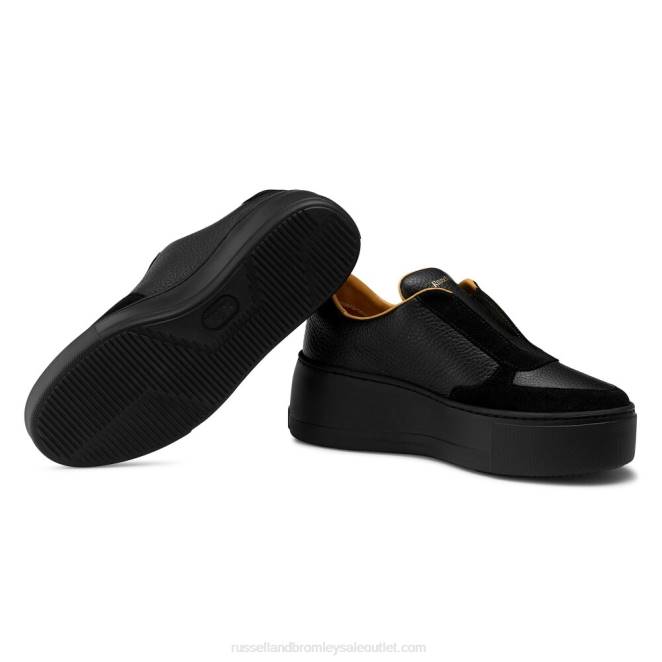 VXTJ15 negro Russell And Bromley mujer zapatillas park ave con plataforma plana y sin cordones