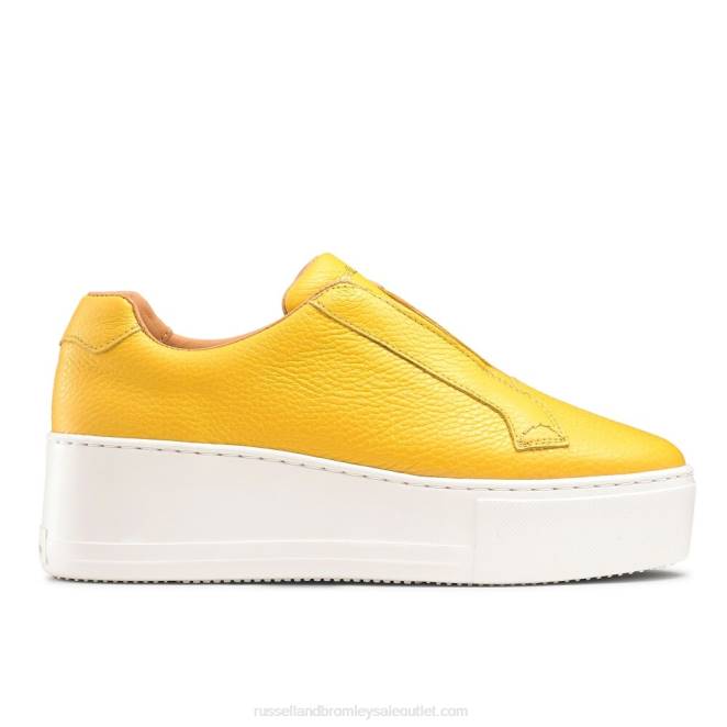 VXTJ22 amarillo Russell And Bromley mujer tenis park up con plataforma plana y sin cordones