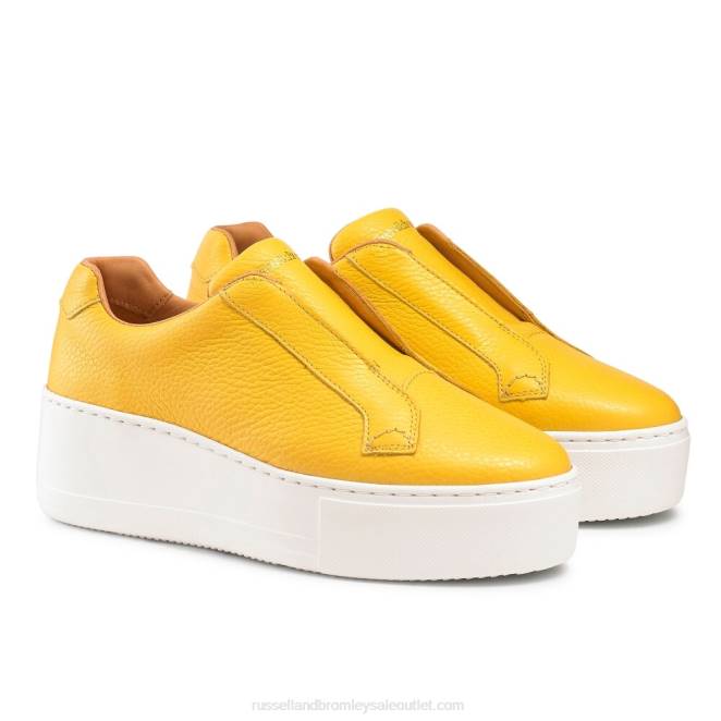 VXTJ22 amarillo Russell And Bromley mujer tenis park up con plataforma plana y sin cordones