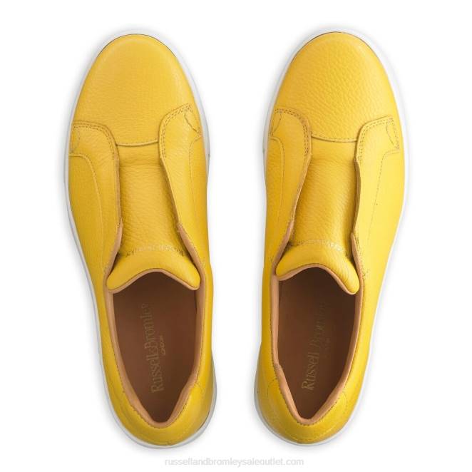 VXTJ22 amarillo Russell And Bromley mujer tenis park up con plataforma plana y sin cordones