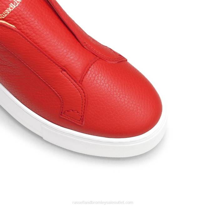 VXTJ23 rojo Russell And Bromley mujer tenis park up con plataforma plana y sin cordones