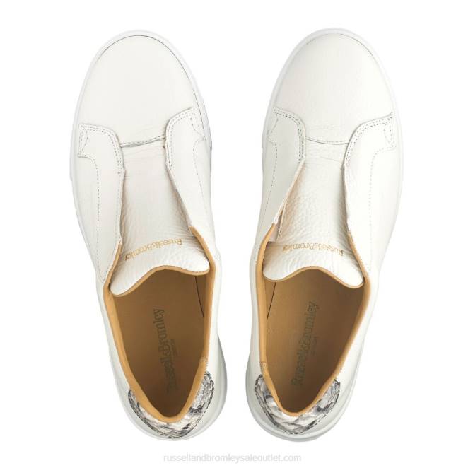 VXTJ2 blanco Russell And Bromley mujer tenis park up con plataforma plana y sin cordones