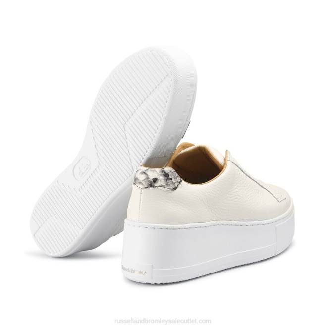 VXTJ2 blanco Russell And Bromley mujer tenis park up con plataforma plana y sin cordones