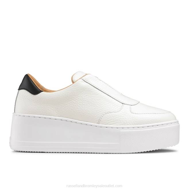 VXTJ33 blanco Russell And Bromley mujer zapatillas park ave con plataforma plana y sin cordones