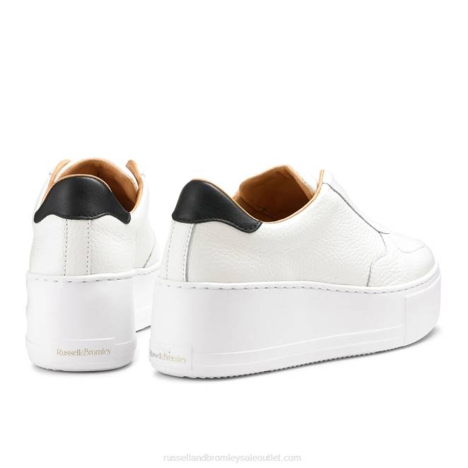 VXTJ33 blanco Russell And Bromley mujer zapatillas park ave con plataforma plana y sin cordones