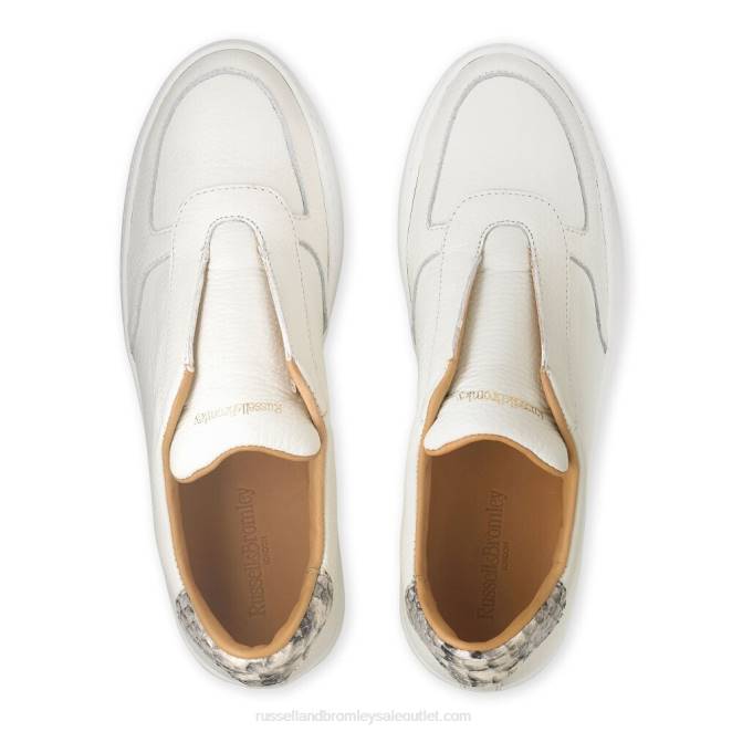 VXTJ34 blanco Russell And Bromley mujer tenis sin cordones quinta ave