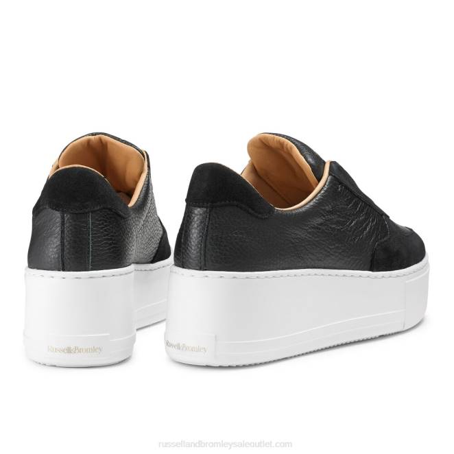 VXTJ37 negro Russell And Bromley mujer zapatillas park ave con plataforma plana y sin cordones