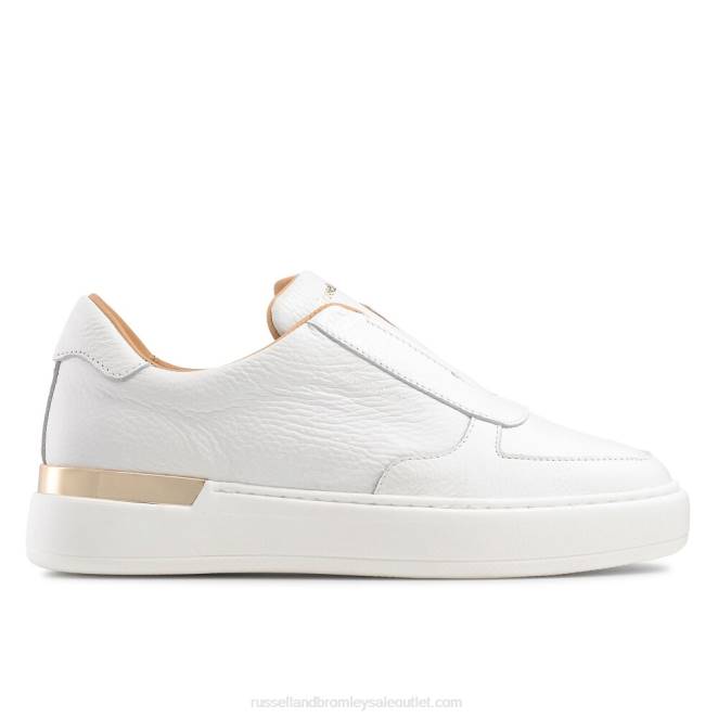 VXTJ43 blanco Russell And Bromley mujer tenis sin cordones de la fiebre del oro