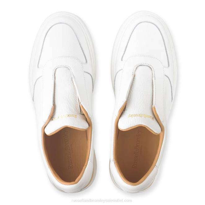 VXTJ43 blanco Russell And Bromley mujer tenis sin cordones de la fiebre del oro