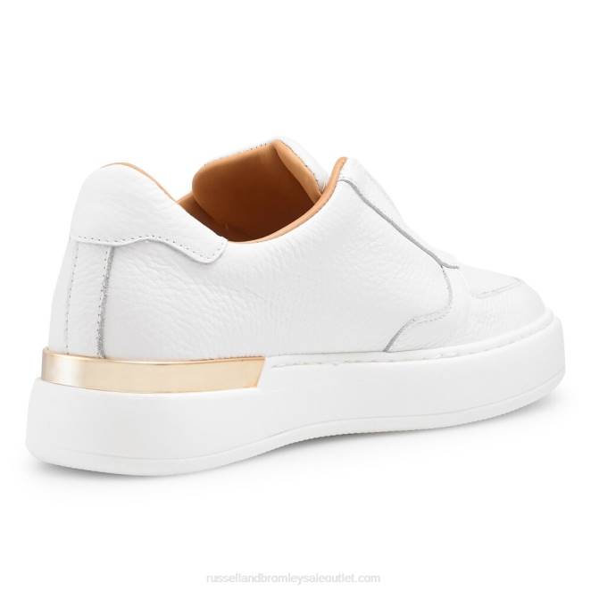 VXTJ43 blanco Russell And Bromley mujer tenis sin cordones de la fiebre del oro