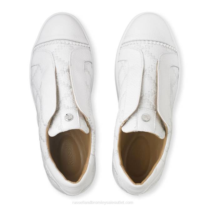 VXTJ44 blanco Russell And Bromley mujer zapatilla Seawalk sin cordones