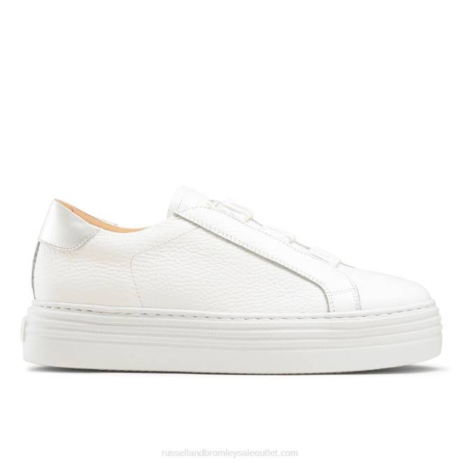 VXTJ46 blanco Russell And Bromley mujer zapatillas sirius con plataforma plana