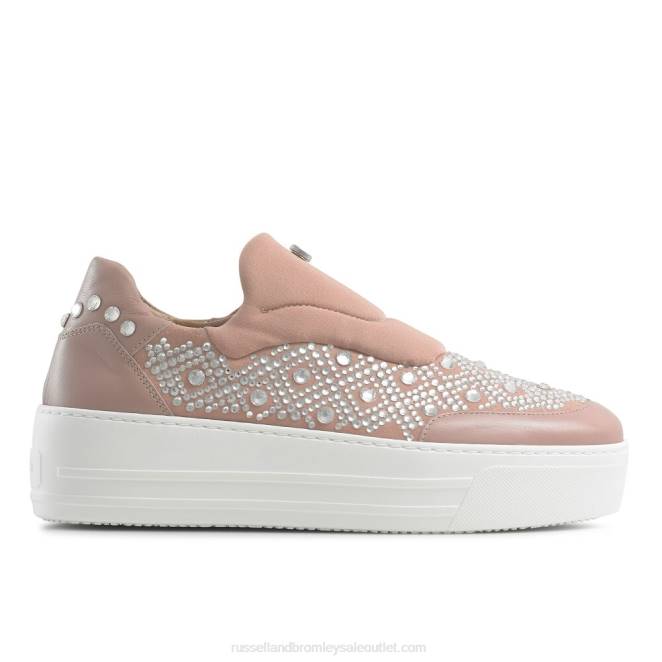 VXTJ51 rosa Russell And Bromley mujer tenis sin cordones con adornos idolize