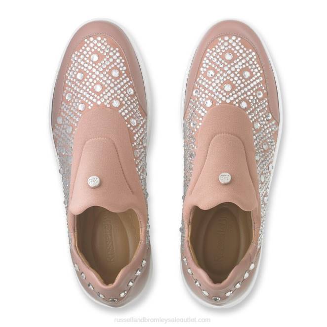 VXTJ51 rosa Russell And Bromley mujer tenis sin cordones con adornos idolize