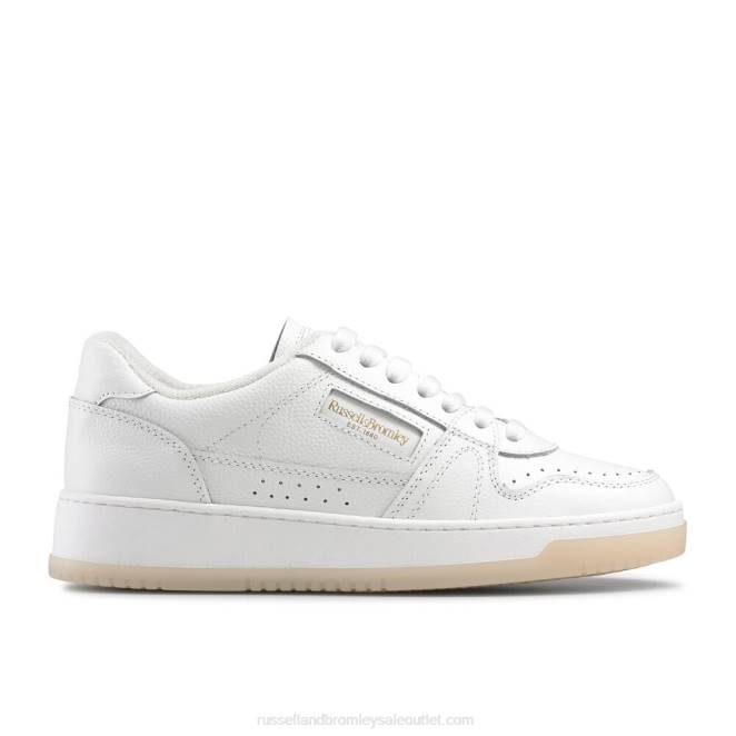 VXTJ53 blanco Russell And Bromley mujer suela retro en contraste con cordones