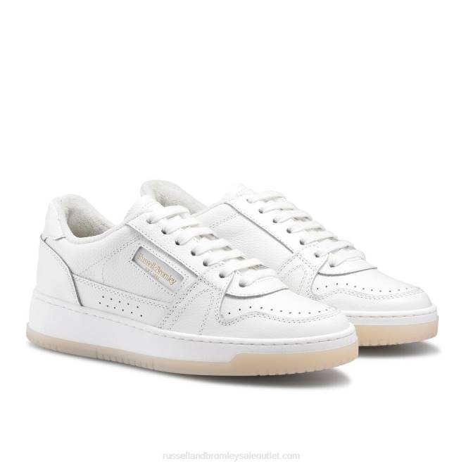 VXTJ53 blanco Russell And Bromley mujer suela retro en contraste con cordones