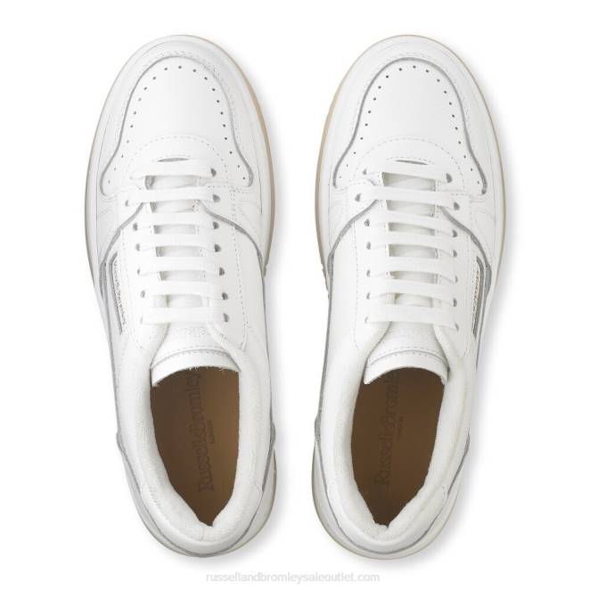 VXTJ53 blanco Russell And Bromley mujer suela retro en contraste con cordones