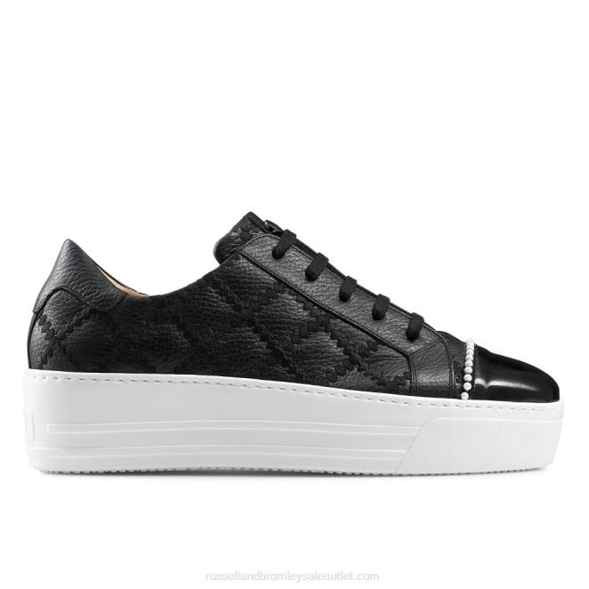 VXTJ62 negro Russell And Bromley mujer tenis con cordones Esplanade