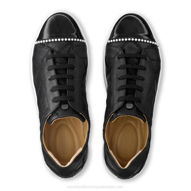 VXTJ62 negro Russell And Bromley mujer tenis con cordones Esplanade