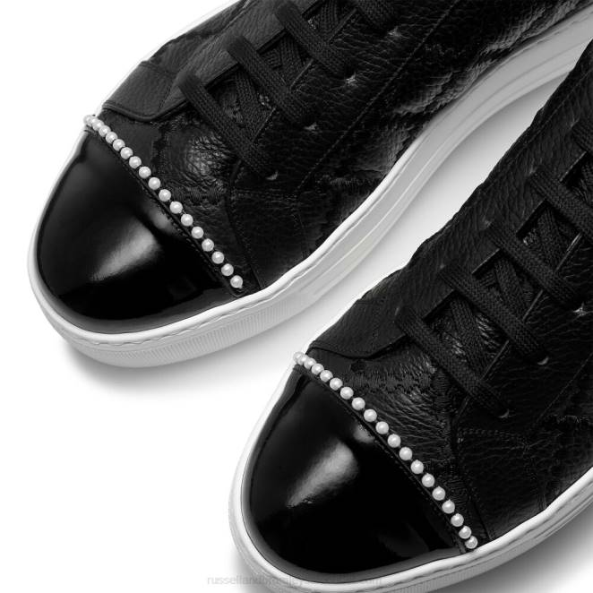 VXTJ62 negro Russell And Bromley mujer tenis con cordones Esplanade