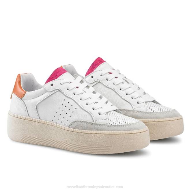 VXTJ63 blanco Russell And Bromley mujer tenis bajos susurrados