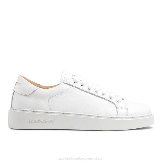 VXTJ64 blanco Russell And Bromley mujer top bajo brillante con cordones