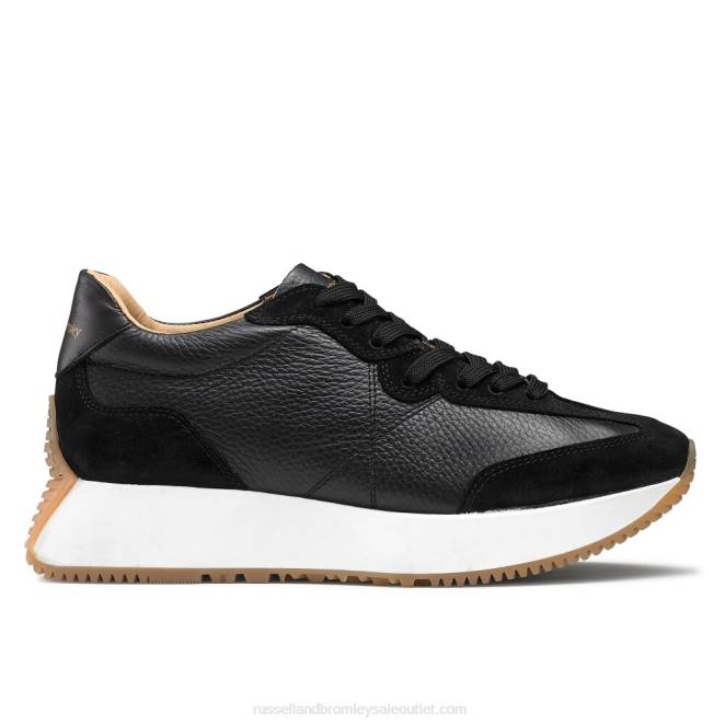 VXTJ67 negro Russell And Bromley mujer tenis con suela acampanada