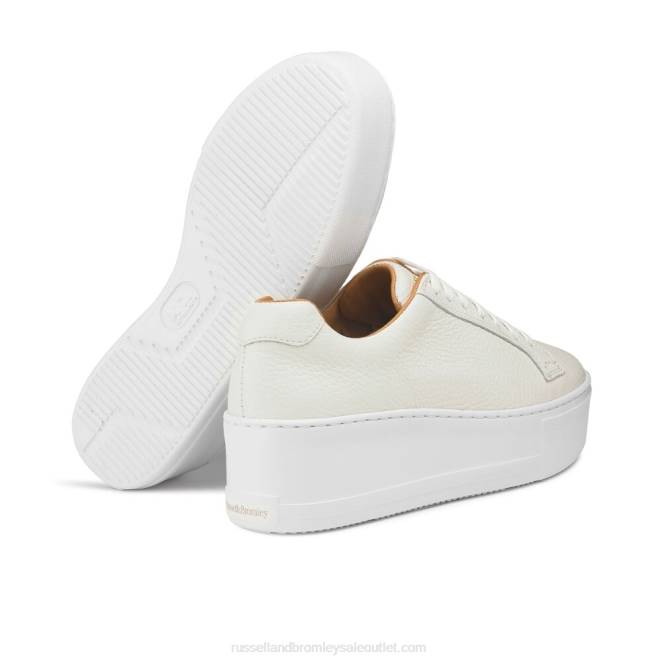 VXTJ69 blanco Russell And Bromley mujer plataforma plana con cordones park life