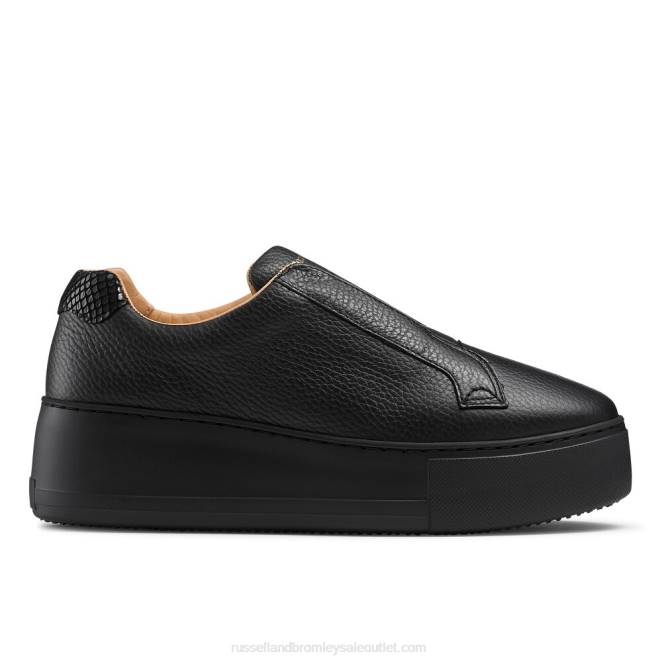 VXTJ6 negro Russell And Bromley mujer tenis park up con plataforma plana y sin cordones