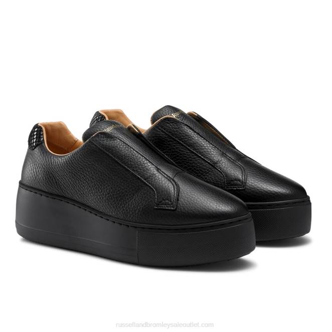 VXTJ6 negro Russell And Bromley mujer tenis park up con plataforma plana y sin cordones