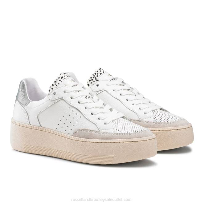 VXTJ70 blanco Russell And Bromley mujer tenis bajos susurrados