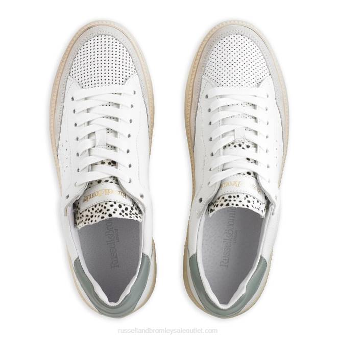 VXTJ70 blanco Russell And Bromley mujer tenis bajos susurrados