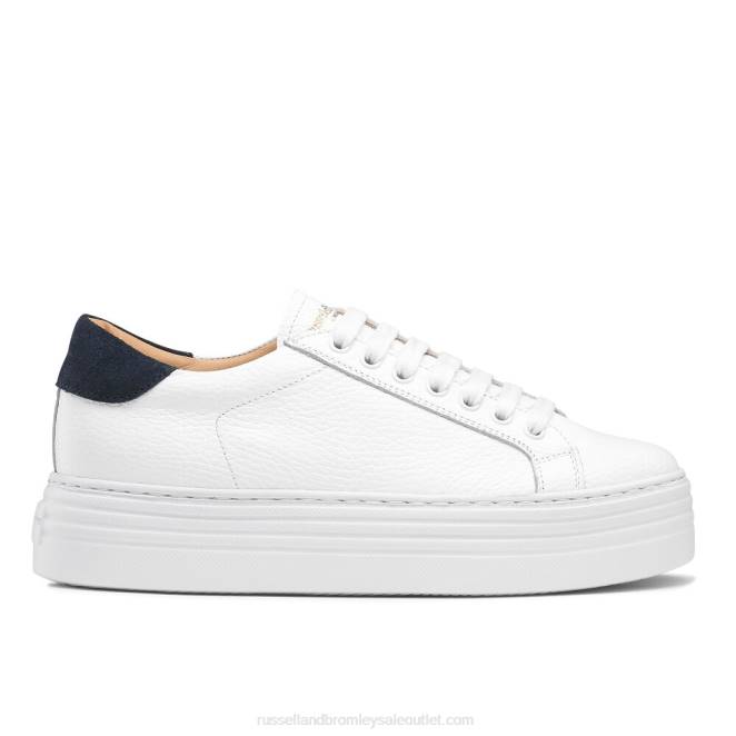 VXTJ72 blanco Russell And Bromley mujer tenis Saturn con plataforma plana