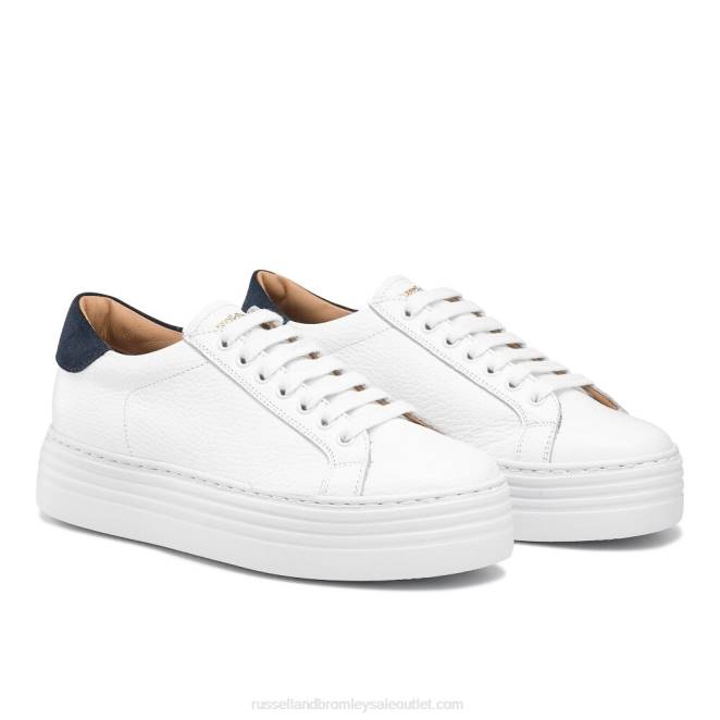 VXTJ72 blanco Russell And Bromley mujer tenis Saturn con plataforma plana