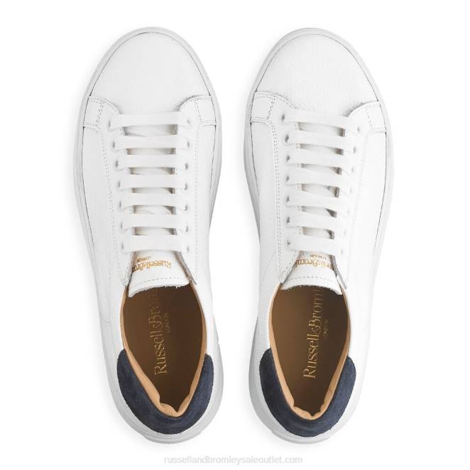 VXTJ72 blanco Russell And Bromley mujer tenis Saturn con plataforma plana