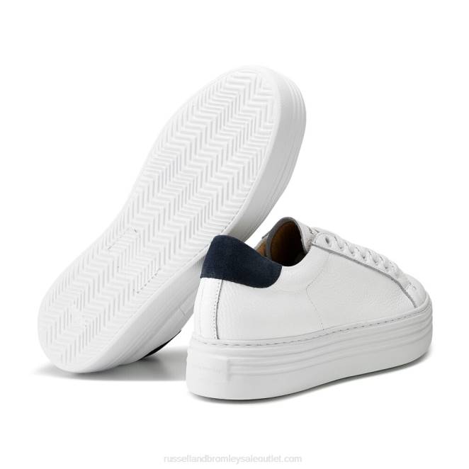 VXTJ72 blanco Russell And Bromley mujer tenis Saturn con plataforma plana