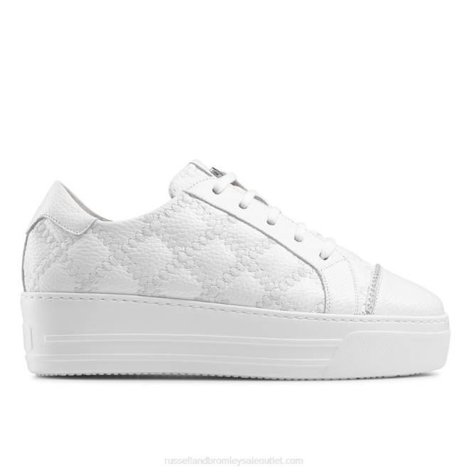 VXTJ74 blanco Russell And Bromley mujer zapatillas Esplanade con cordones