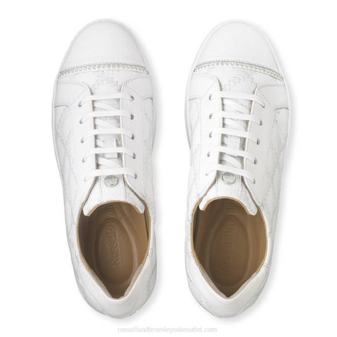 VXTJ74 blanco Russell And Bromley mujer zapatillas Esplanade con cordones