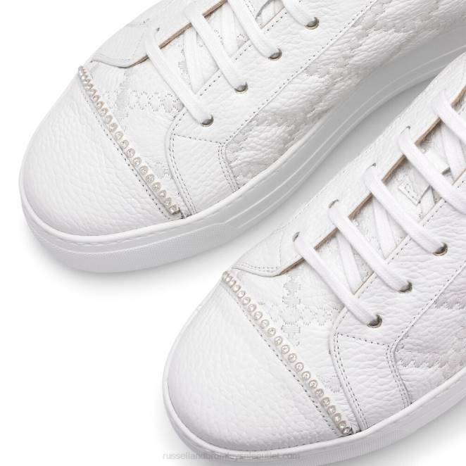 VXTJ74 blanco Russell And Bromley mujer zapatillas Esplanade con cordones