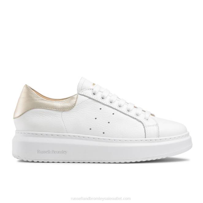 VXTJ76 blanco Russell And Bromley mujer zapatilla con cordones presente