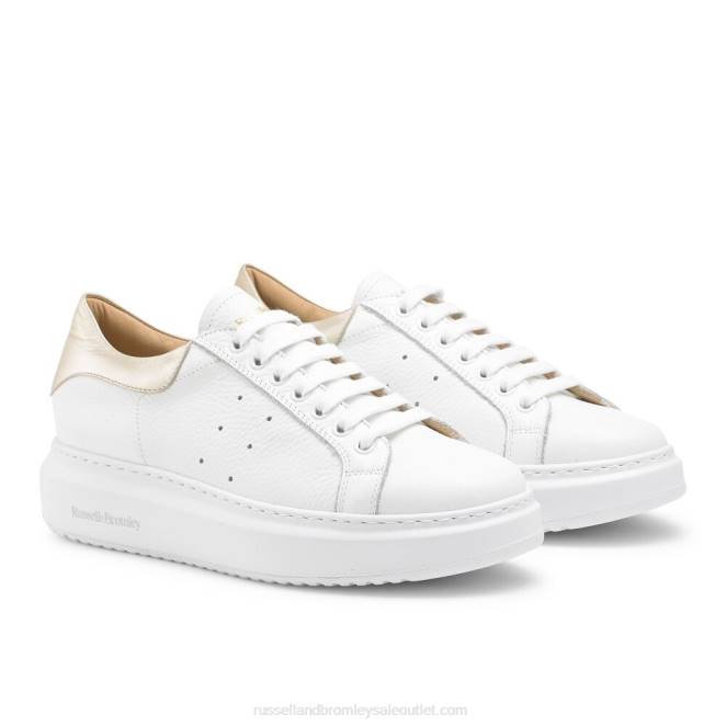 VXTJ76 blanco Russell And Bromley mujer zapatilla con cordones presente