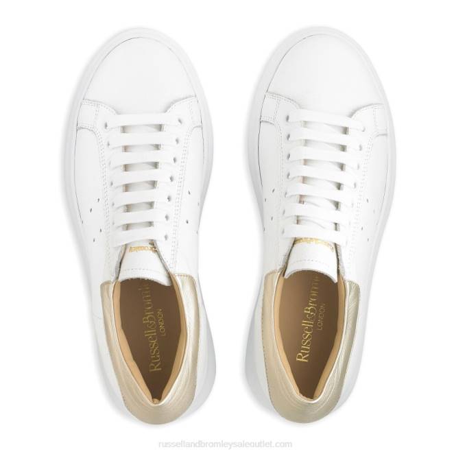 VXTJ76 blanco Russell And Bromley mujer zapatilla con cordones presente