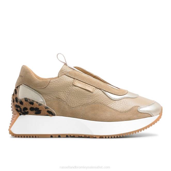 VXTJ7 beige Russell And Bromley mujer tenis atemporales acampanados sin cordones