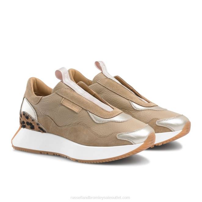 VXTJ7 beige Russell And Bromley mujer tenis atemporales acampanados sin cordones