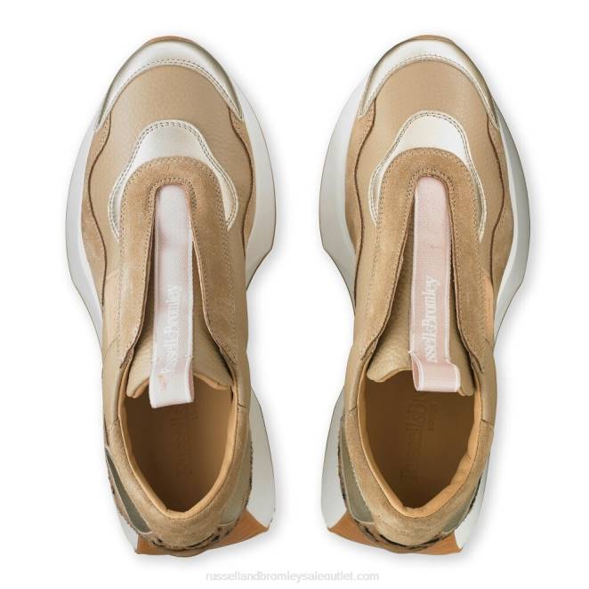 VXTJ7 beige Russell And Bromley mujer tenis atemporales acampanados sin cordones